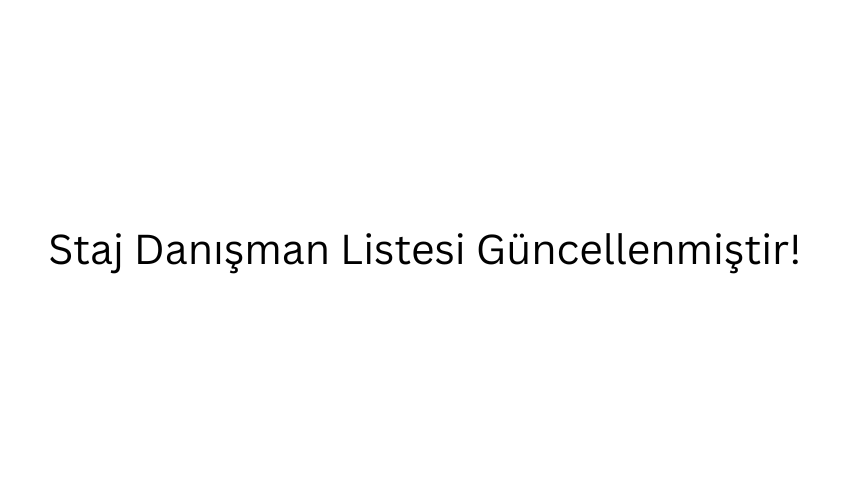 Staj Danışman